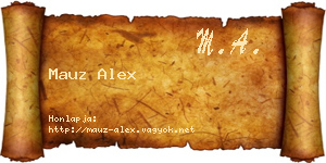 Mauz Alex névjegykártya